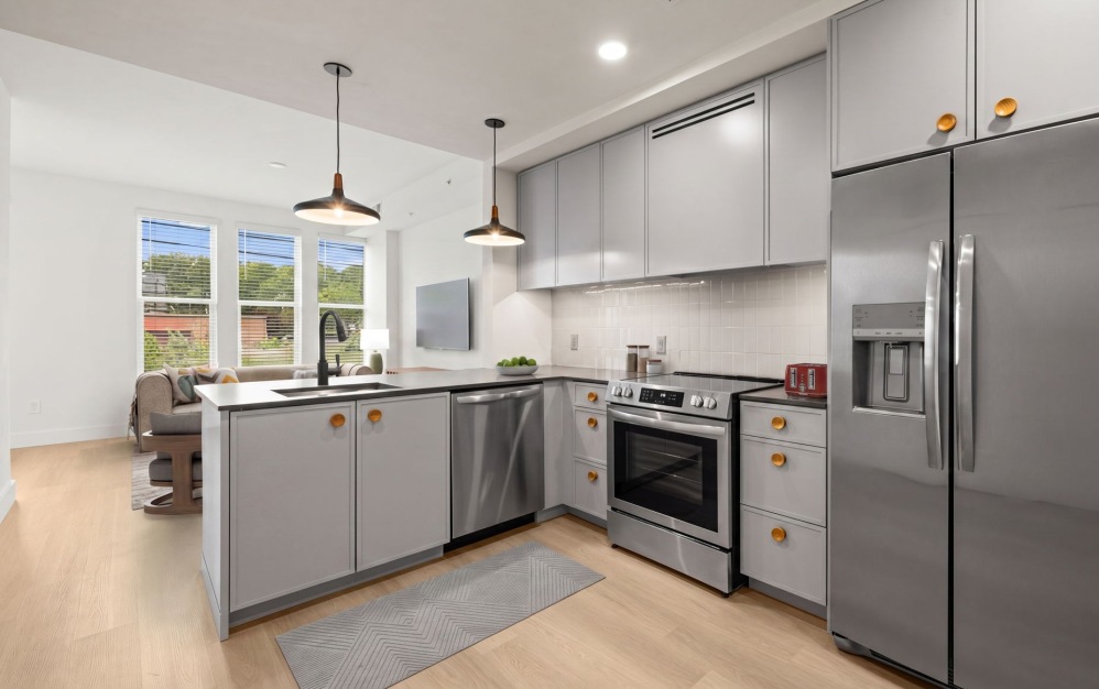 TH-1 - 2 bedroom floorplan layout with 2.5 bathrooms and 1164 square feet (Floor 1, 3D)