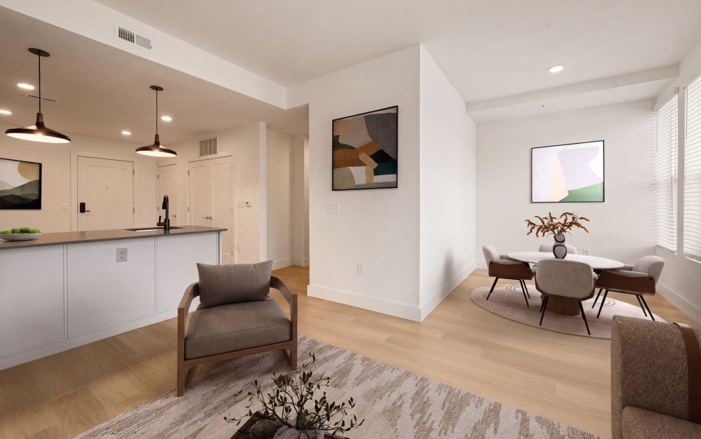 TH-1 - 2 bedroom floorplan layout with 2.5 bathrooms and 1164 square feet (TH-1, 3D)