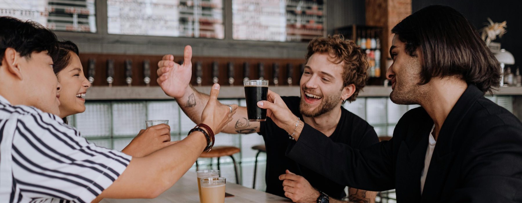 friends spending time together at a coffee shop