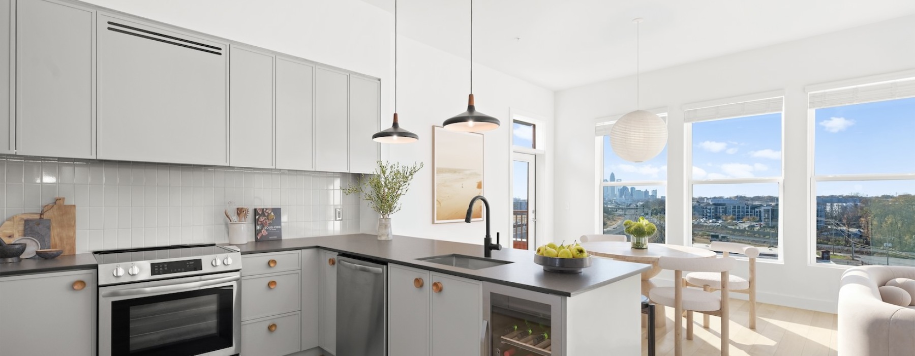 Well-lit kitchen with ample counter space